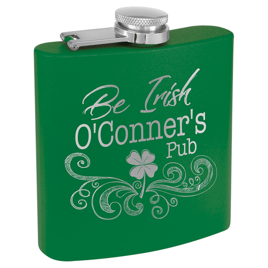 6 oz. Matte Powder Coated Laserable Stainless Steel Flask