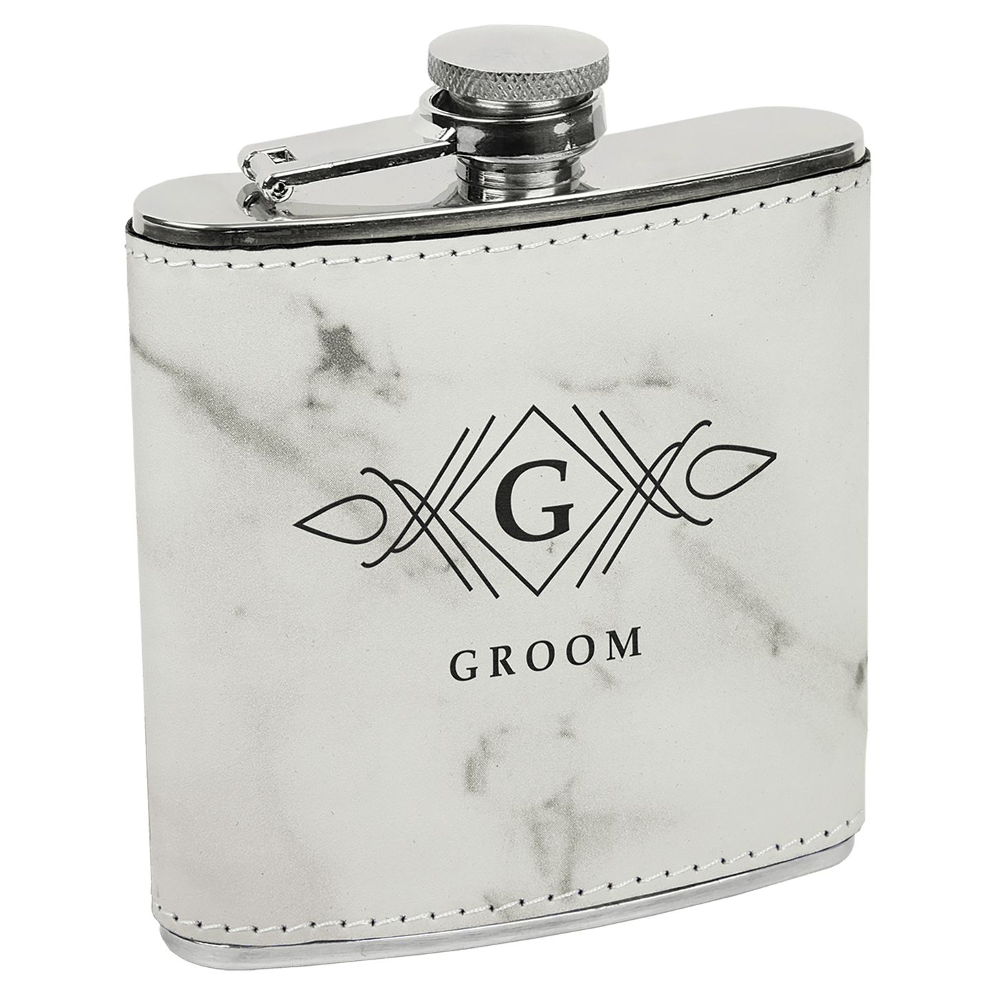 6 oz. Laserable Leatherette Stainless Steel Flask