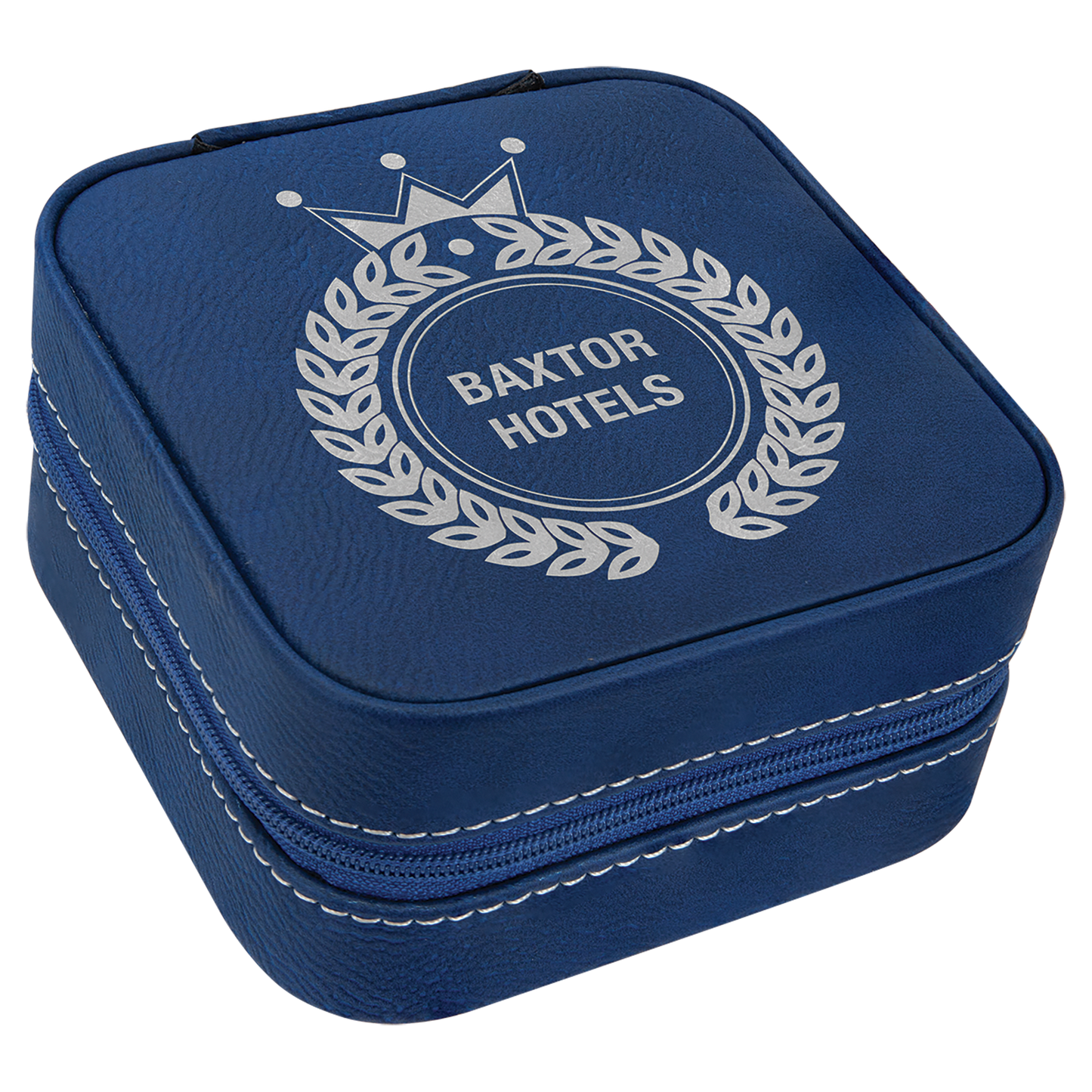 4" X 4" Laserable Leatherette Travel Jewelry Box with Tan Lining