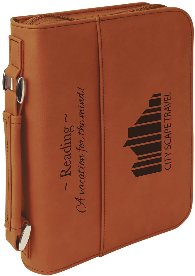 6 3/4" x 9 1/4" Leatherette Book/Bible Cover with Handle & Zipper