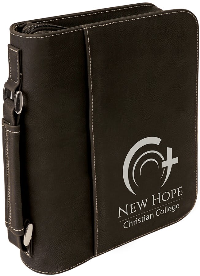 7 1/2" x 10 3/4" Leatherette Book/Bible Cover with Handle & Zipper