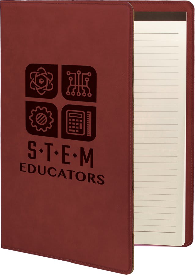 9 1/2" x 12" Laserable Leatherette Portfolio with Notepad