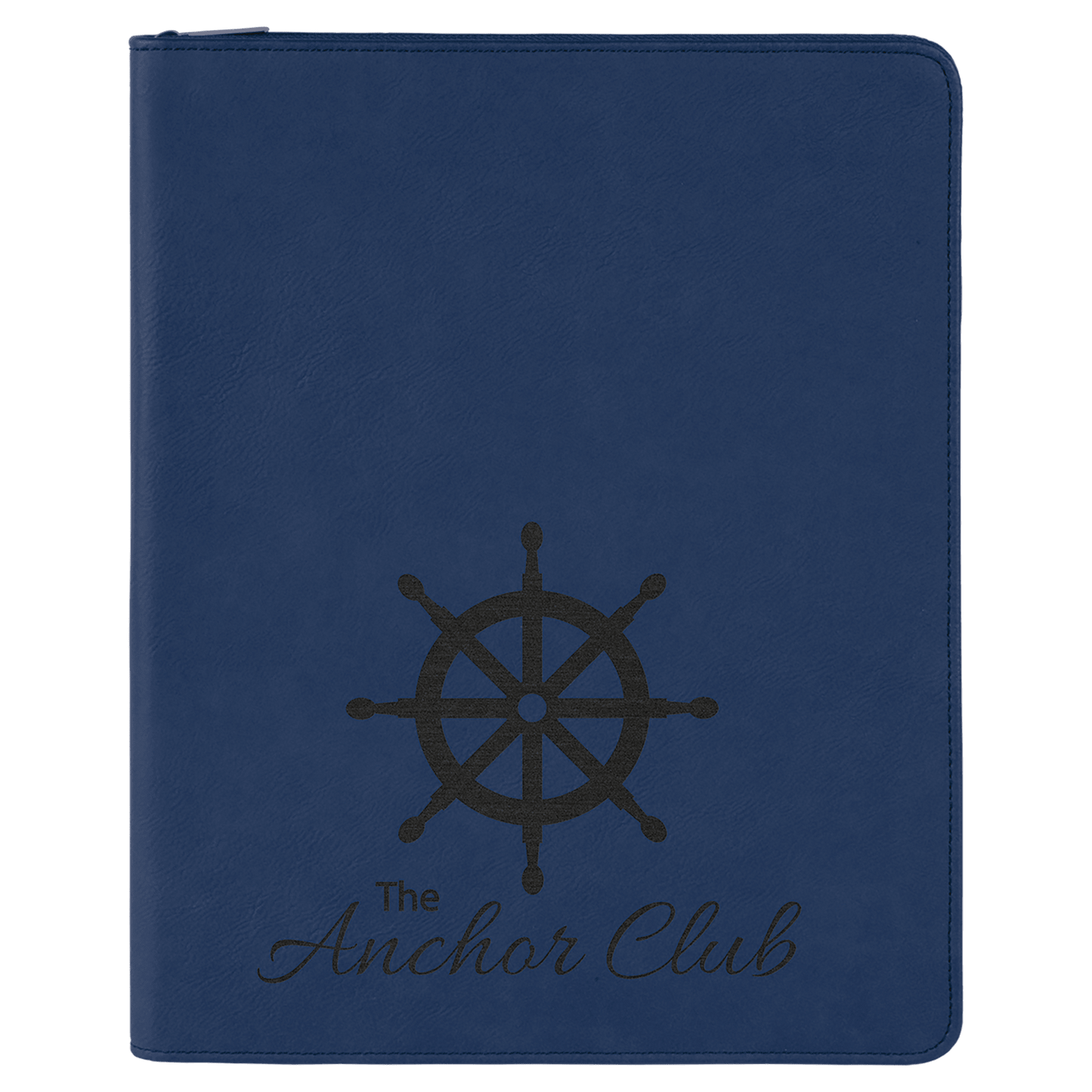 9 1/2" x 12" Zipper Laserable Leatherette Portfolio with Notepad