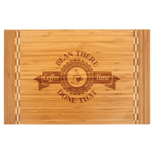 Bamboo Cutting Board with Butcher Block Inlay