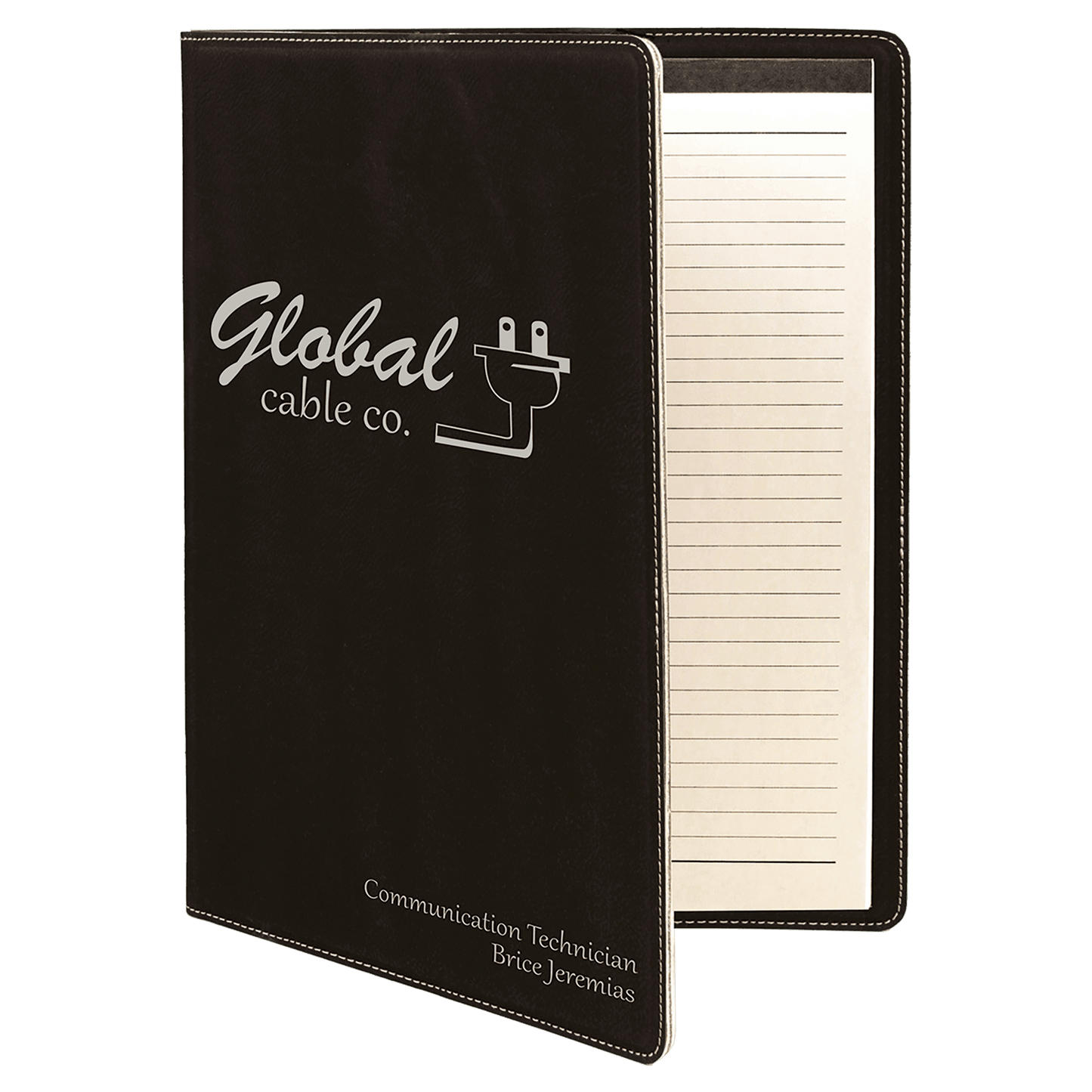 9 1/2" x 12" Laserable Leatherette Portfolio with Notepad