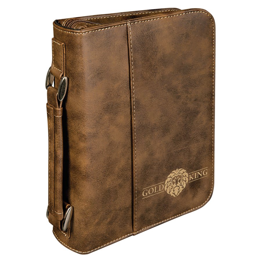 6 3/4" x 9 1/4" Leatherette Book/Bible Cover with Handle & Zipper