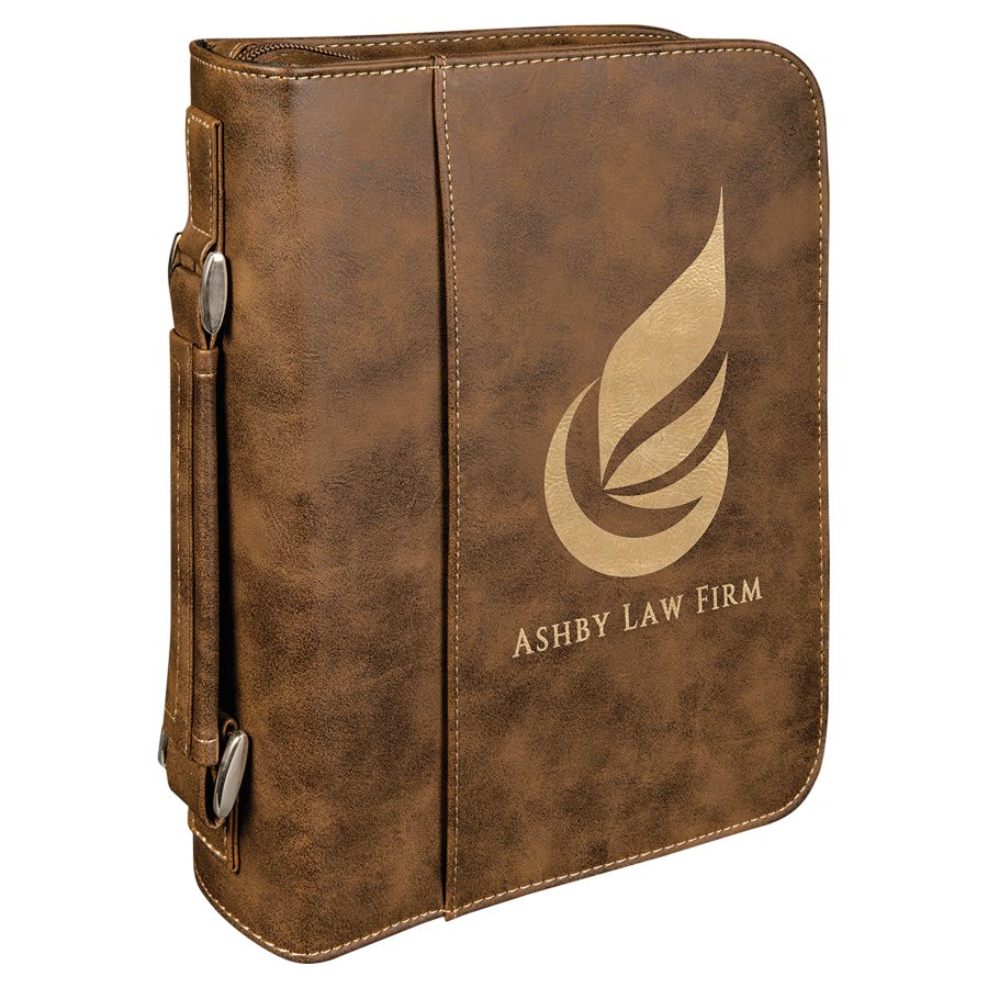 7 1/2" x 10 3/4" Leatherette Book/Bible Cover with Handle & Zipper
