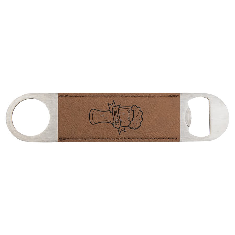 1 1/2" x 7" Laserable Leatherette Bottle Opener