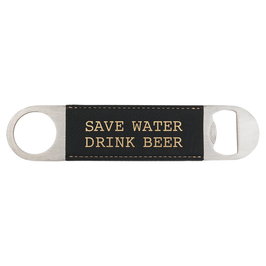 1 1/2" x 7" Laserable Leatherette Bottle Opener