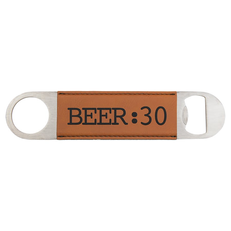 1 1/2" x 7" Laserable Leatherette Bottle Opener