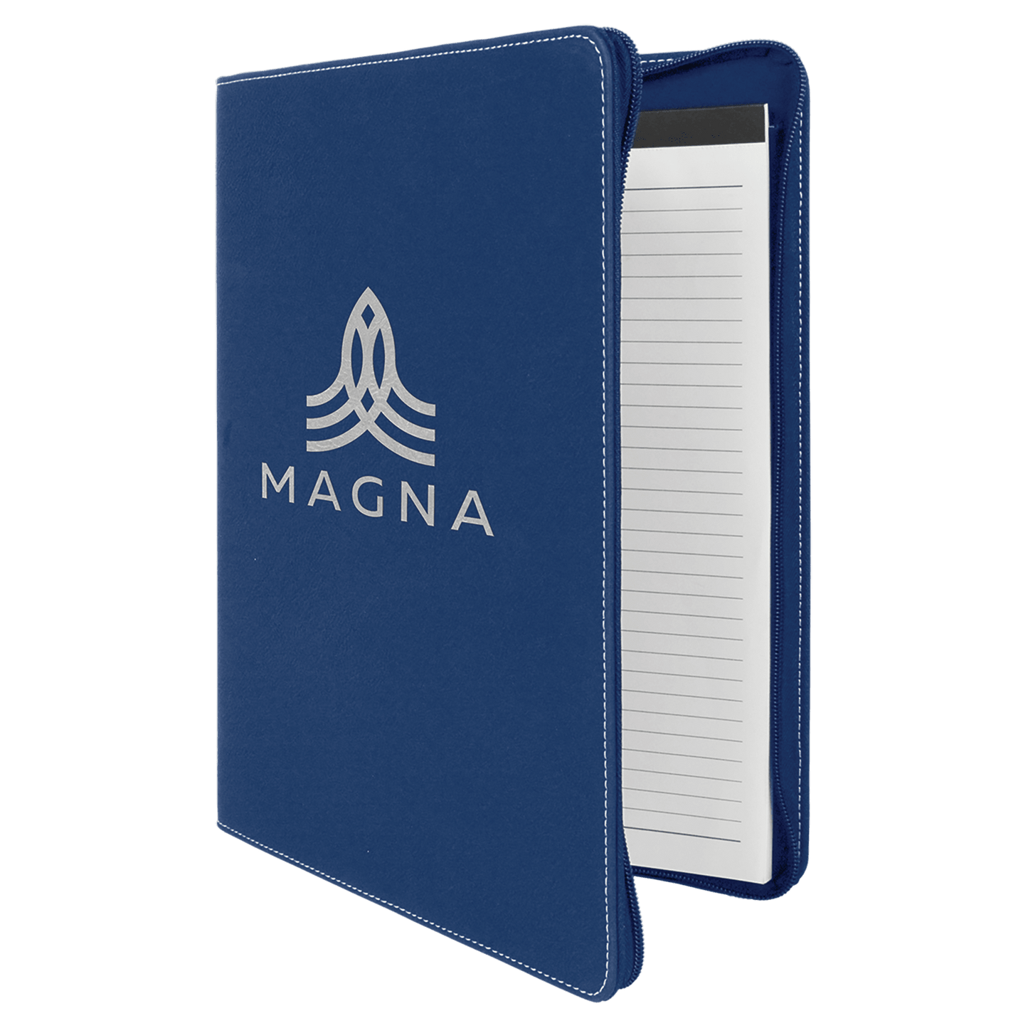 9 1/2" x 12" Zipper Laserable Leatherette Portfolio with Notepad