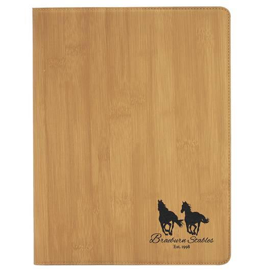 9 1/2" x 12" Laserable Leatherette Portfolio with Notepad