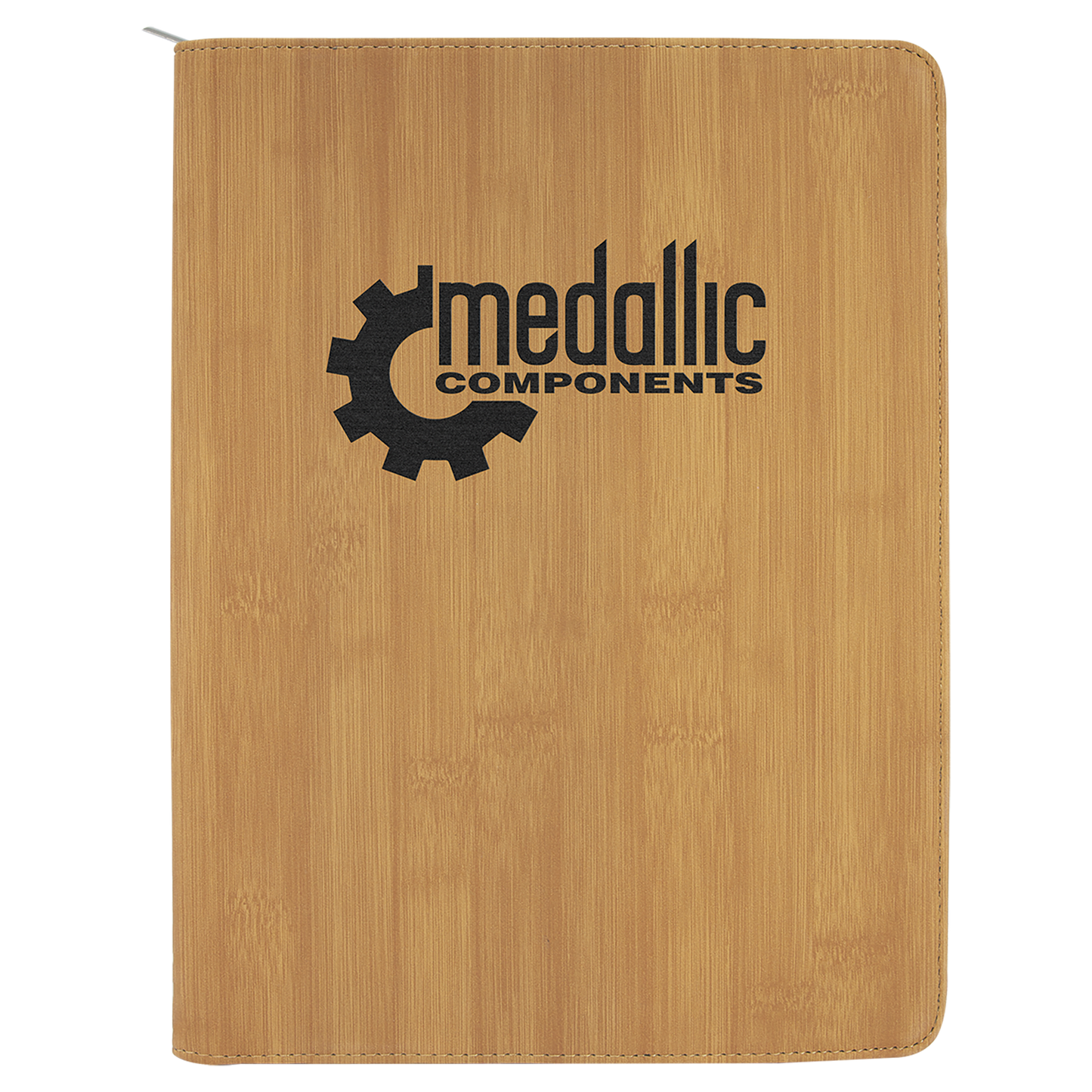 9 1/2" x 12" Zipper Laserable Leatherette Portfolio with Notepad