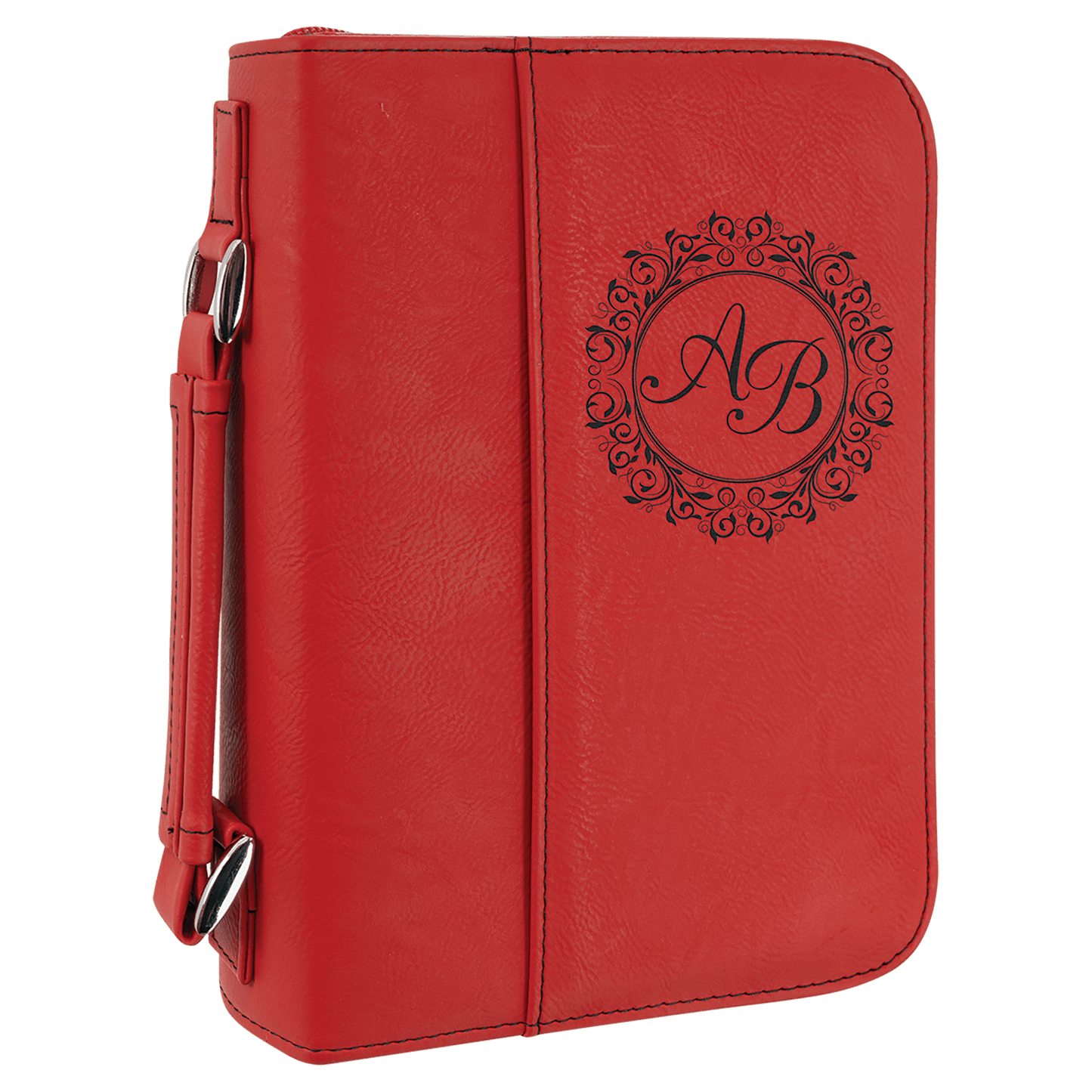 6 3/4" x 9 1/4" Leatherette Book/Bible Cover with Handle & Zipper