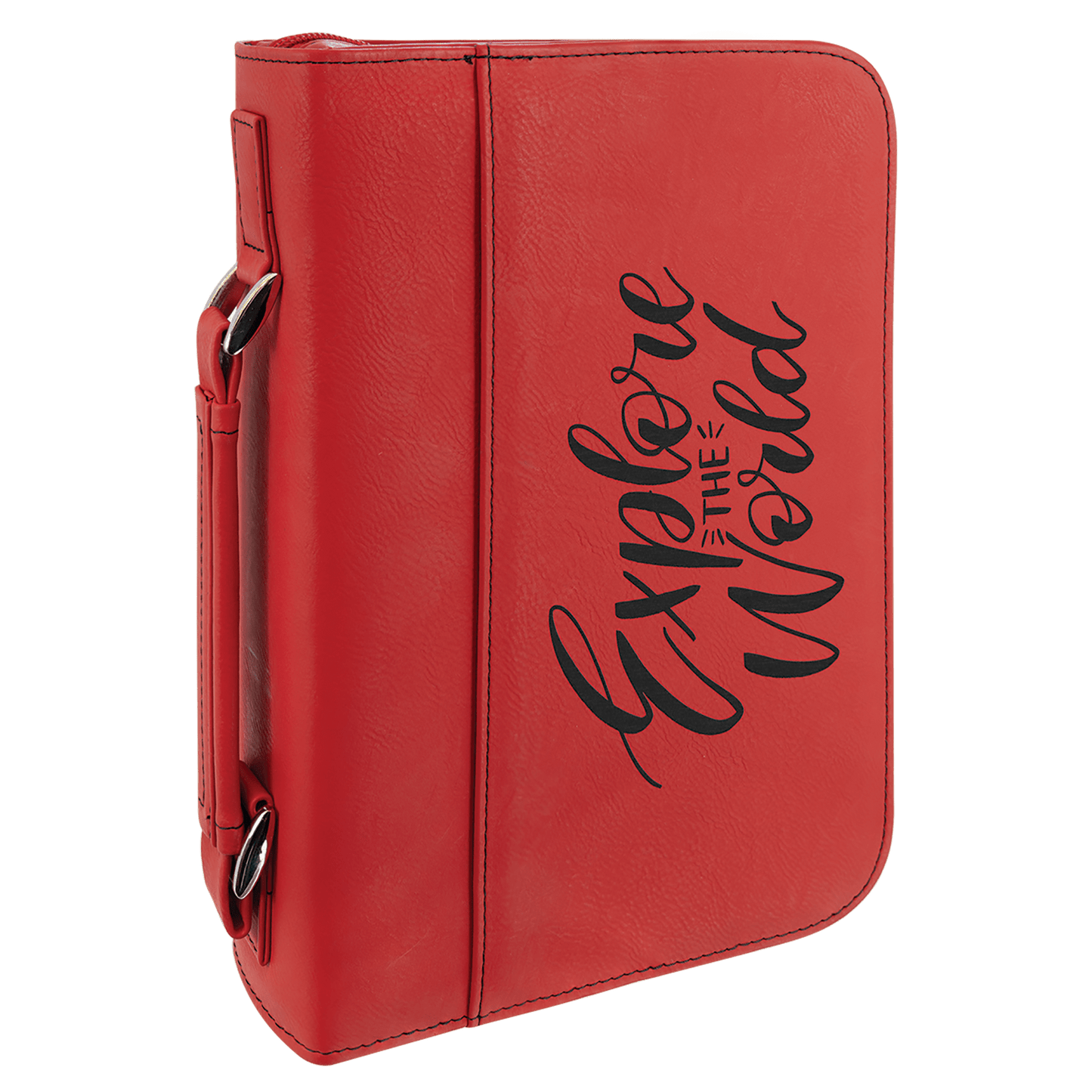 7 1/2" x 10 3/4" Leatherette Book/Bible Cover with Handle & Zipper