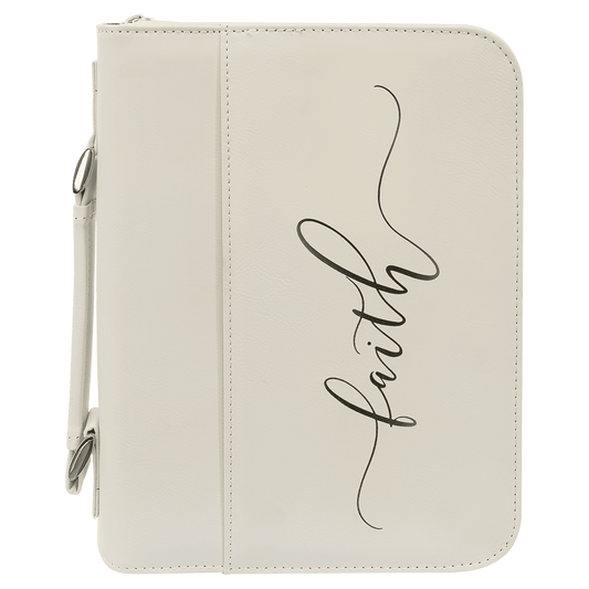 7 1/2" x 10 3/4" Leatherette Book/Bible Cover with Handle & Zipper