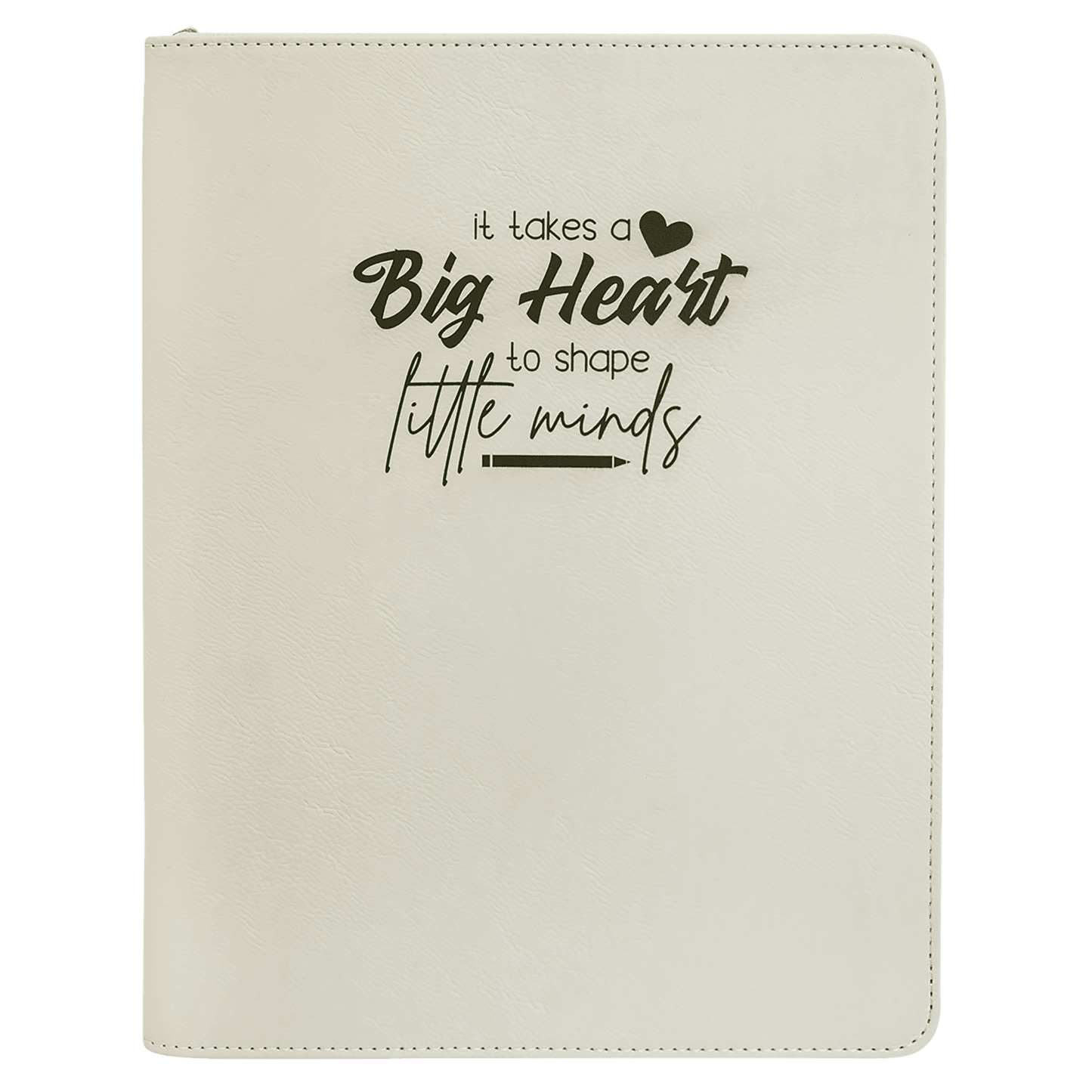 9 1/2" x 12" Zipper Laserable Leatherette Portfolio with Notepad