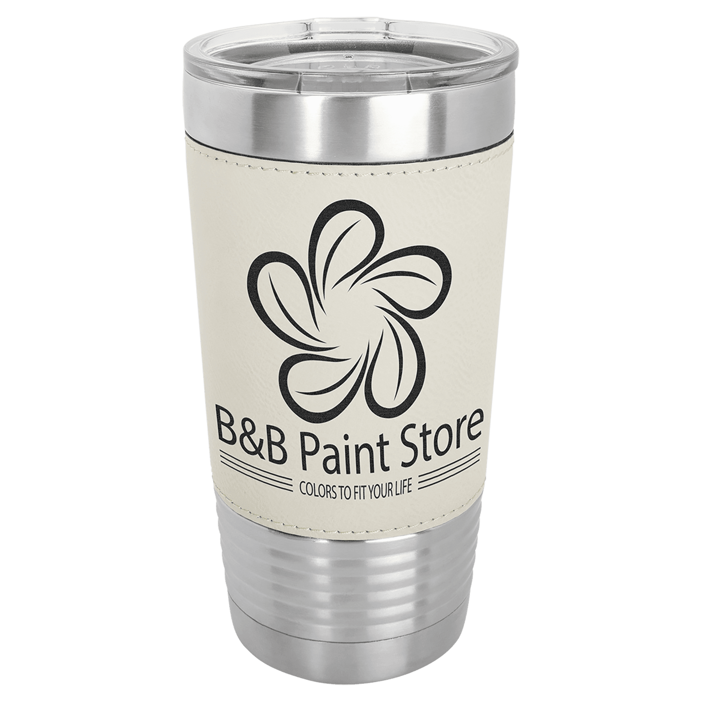 Polar Camel 20 oz. Laserable Leatherette Tumbler with Clear Lid