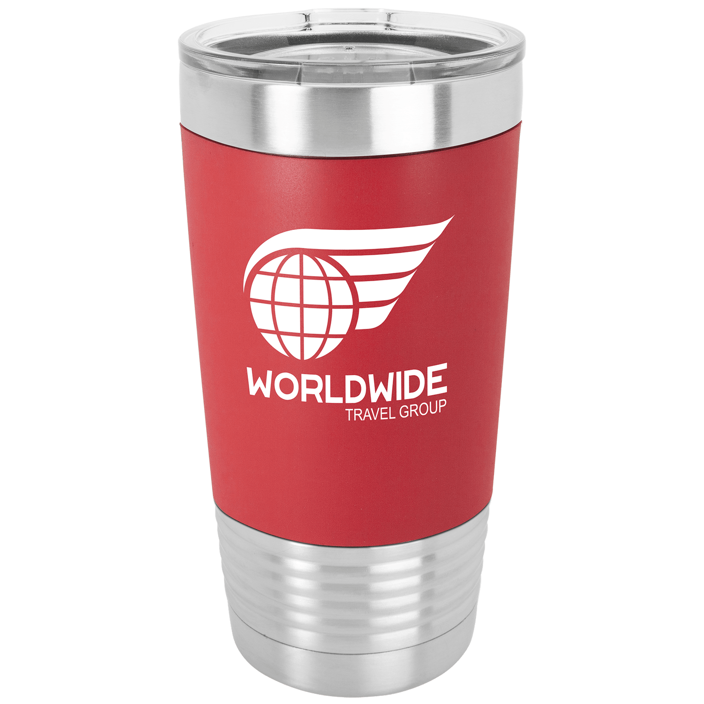 20 oz. Polar Camel Travel Mug with Silicone Grip and Clear Lid