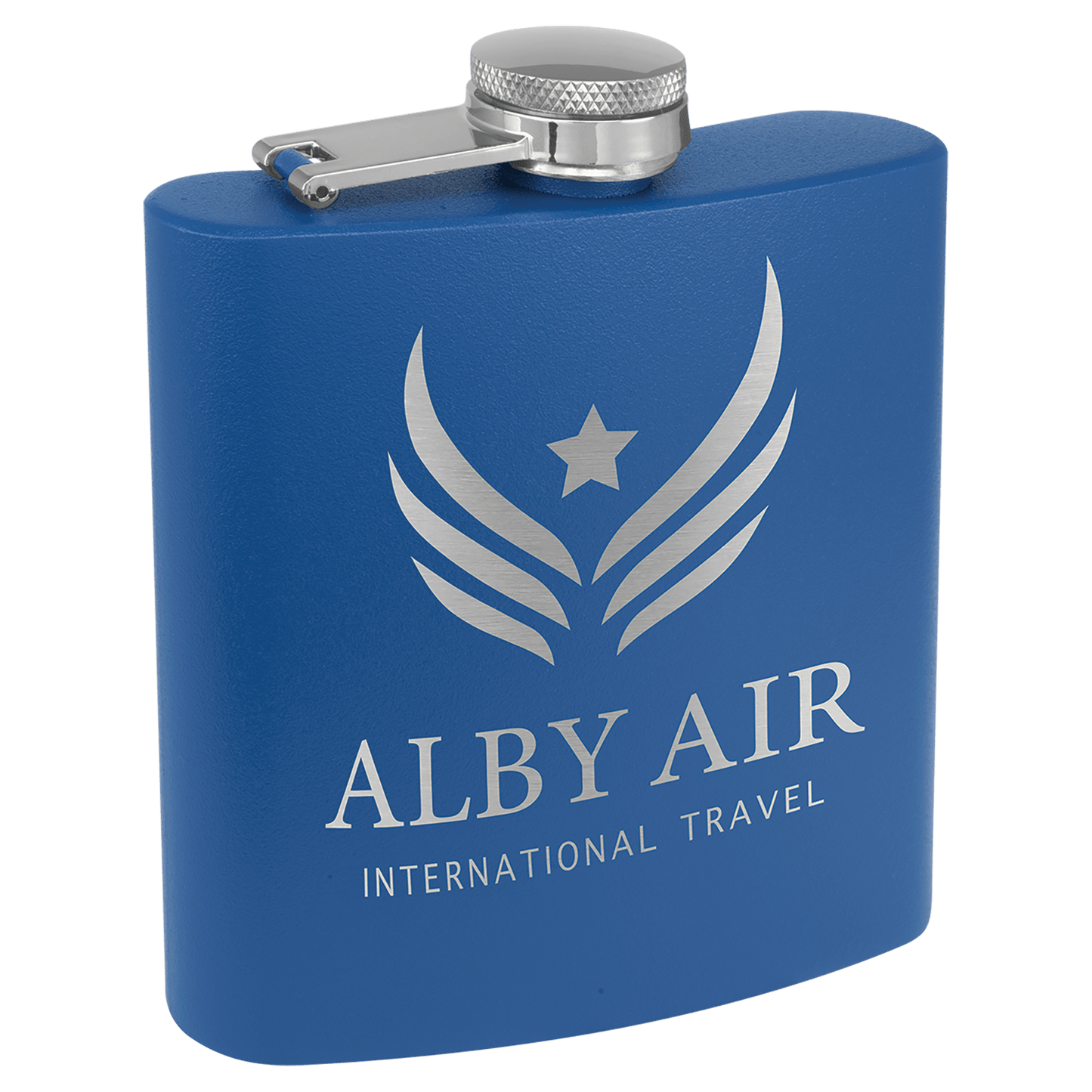 6 oz. Matte Powder Coated Laserable Stainless Steel Flask