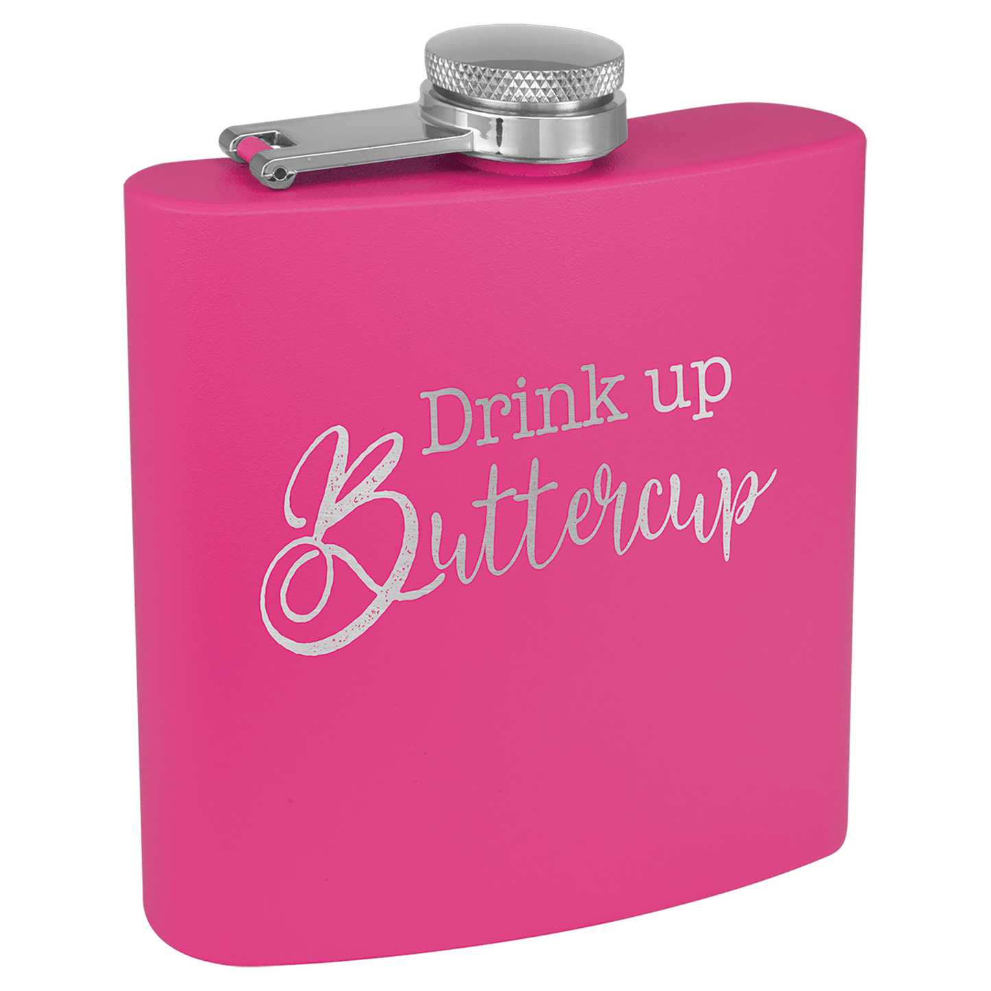 6 oz. Matte Powder Coated Laserable Stainless Steel Flask