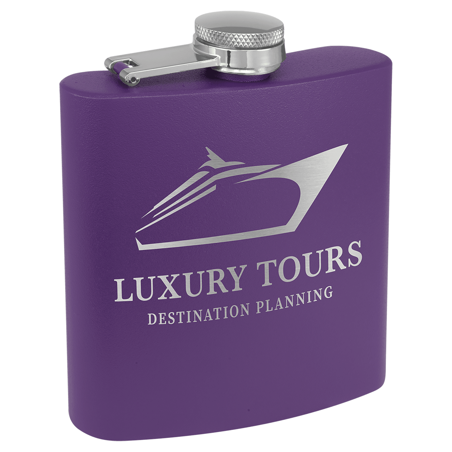 6 oz. Matte Powder Coated Laserable Stainless Steel Flask