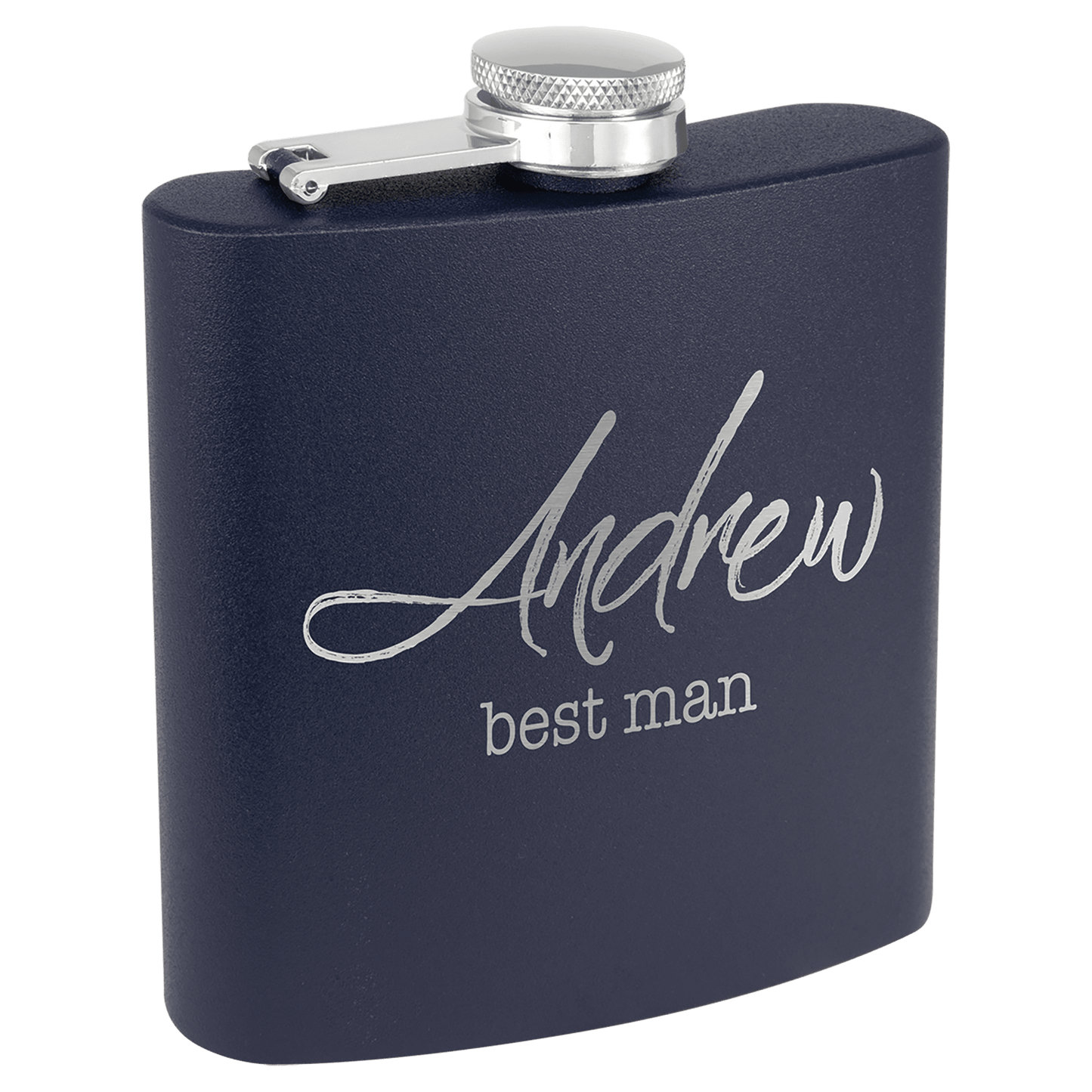 6 oz. Matte Powder Coated Laserable Stainless Steel Flask