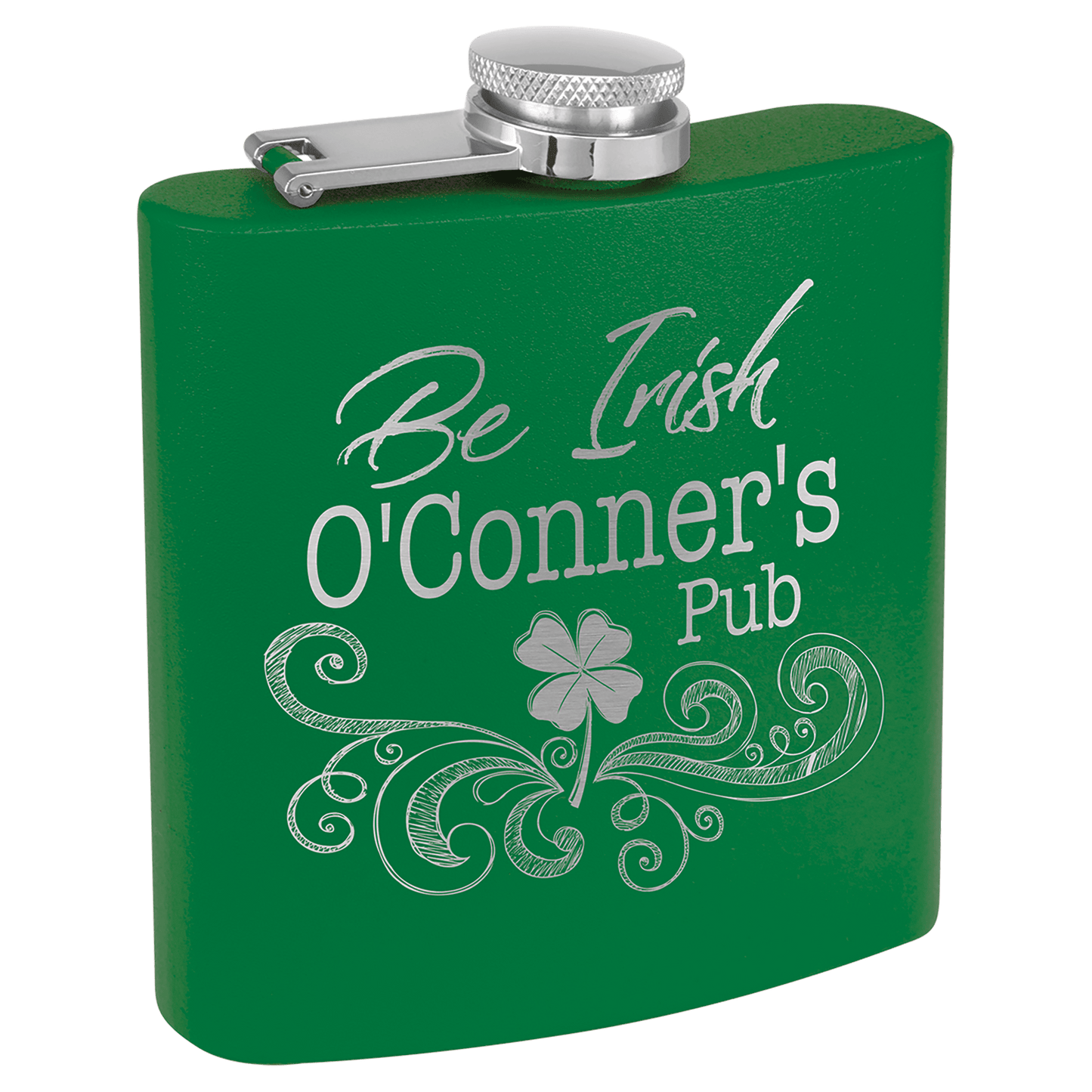 6 oz. Matte Powder Coated Laserable Stainless Steel Flask