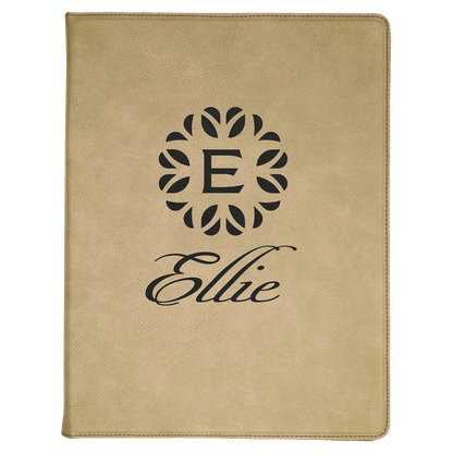 9 1/2" x 12" Laserable Leatherette Portfolio with Notepad