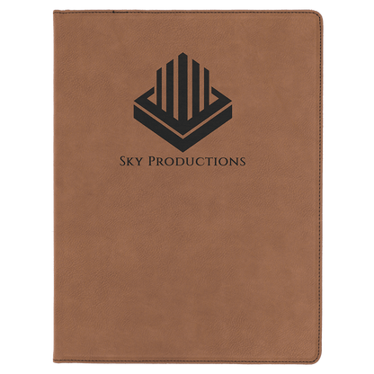 9 1/2" x 12" Laserable Leatherette Portfolio with Notepad