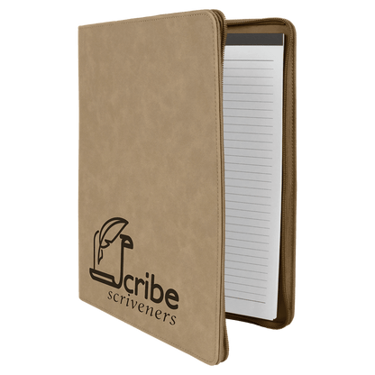 9 1/2" x 12" Laserable Leatherette Portfolio with Notepad
