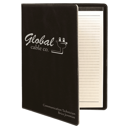 9 1/2" x 12" Laserable Leatherette Portfolio with Notepad