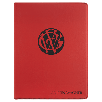 9 1/2" x 12" Laserable Leatherette Portfolio with Notepad